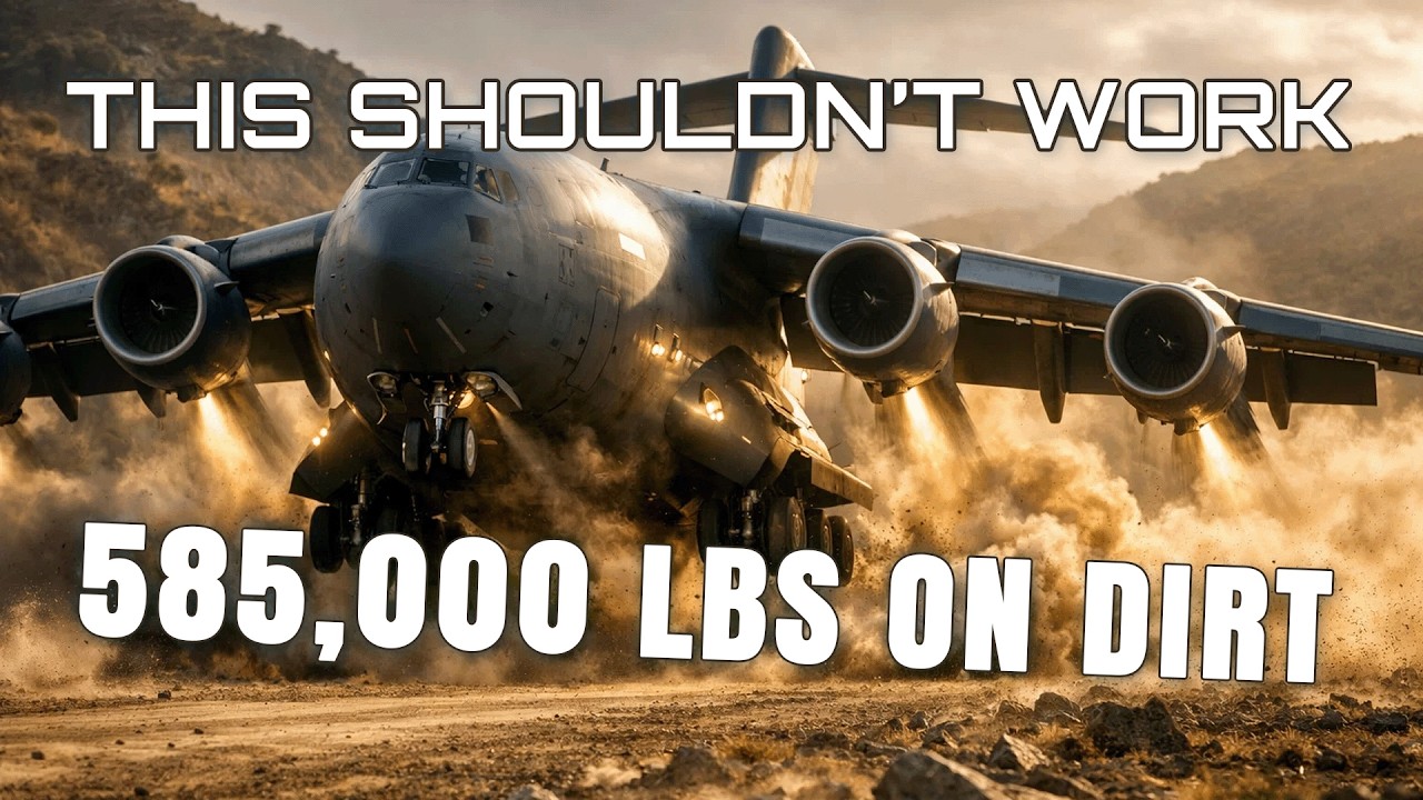 Как 265-килограммовый самолет C-17 приземляется на крошечную грунтовую взлетно-посадочную полосу 🛬
