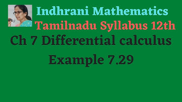 TN syllabus 12th Ch 7 Application of Differential Calculus Example 7.29