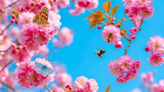Springtime Splendor 4K | Gentle Bees & Colorful Butterfly Garden 🌼 A Season in Bloom screenshot 1