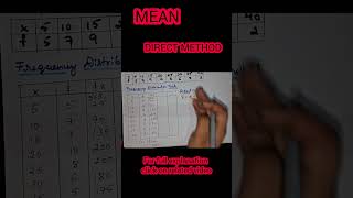 Mean  | 3 Methods in 30 Sec | 1st PUC Statistics #shortsfeed #shortvideo #shorts #shortviral