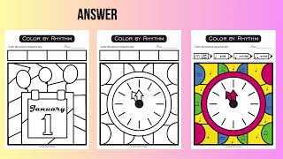 Happy New Year 2025 Music Coloring by Rhythm Sheets