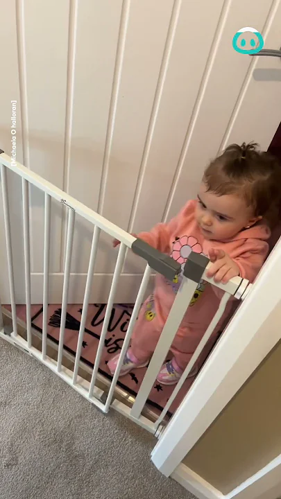 Toddler Kicks Down Baby Gate || ViralHog