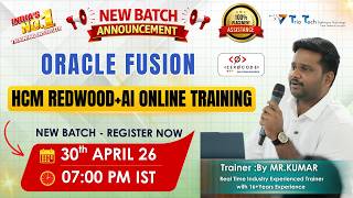 Oracle Fusion Cloud HCM Redwood AI Online Training | New Batch 30th Apr | High Salary Career Growth