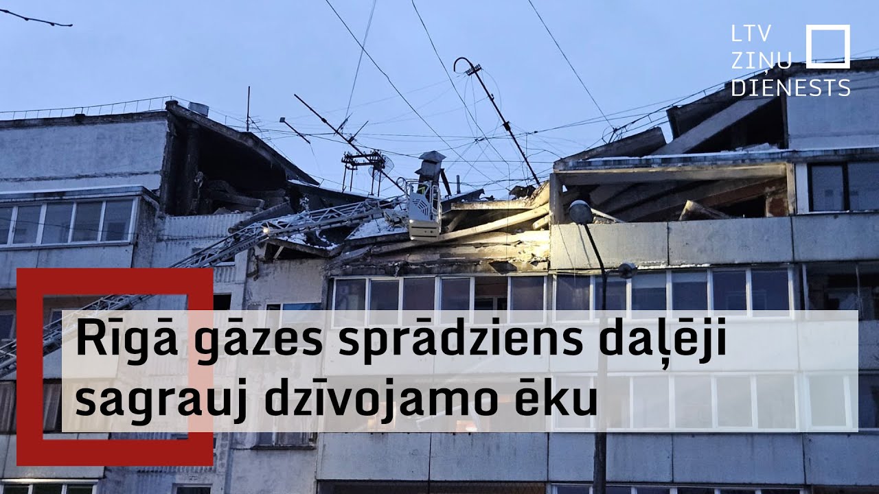 Rīgā, Bauskas ielā, pēc gāzes sprādziena sagruvušas konstrukcijas daudzdzīvokļu nama augšējos stāvos