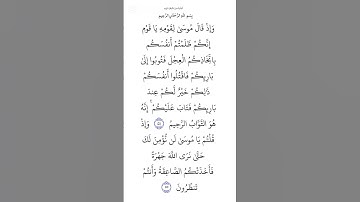 الاية٥٤و٥٥ من سورة البقرة،أستمع وأقرأ لتفوز بالحسنات،إِنَّ الْحَسَنَاتِ يُذْهِبْنَ السَّيِّئَاتِ
