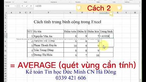 Cách tính trung bình cộng trong excel năm 2024