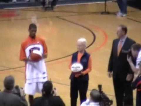 Stefon Jackson Receiving Record Setting Basketballs