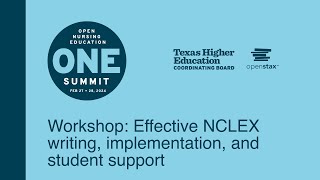Workshop: Effective NCLEX writing, implementation, and student support