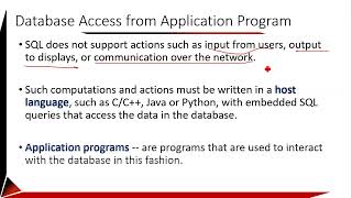 Database Access From Application Program | Lecture by Dr.MHM