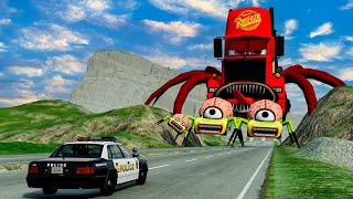 Cars vs Broken Bridge with NEW CAR MINIONSBRAIN & NEW FURA EATER - BeamNG.Drive