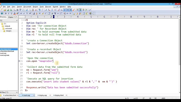 Accessing SQL Server database using classic ASP