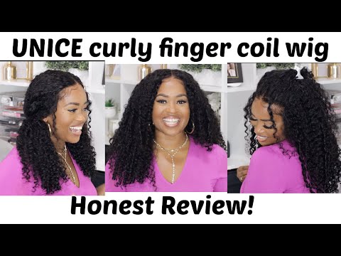 UNice Best Curly Finger Coil Ends Wig Install Honest Review Ft UNice Hair