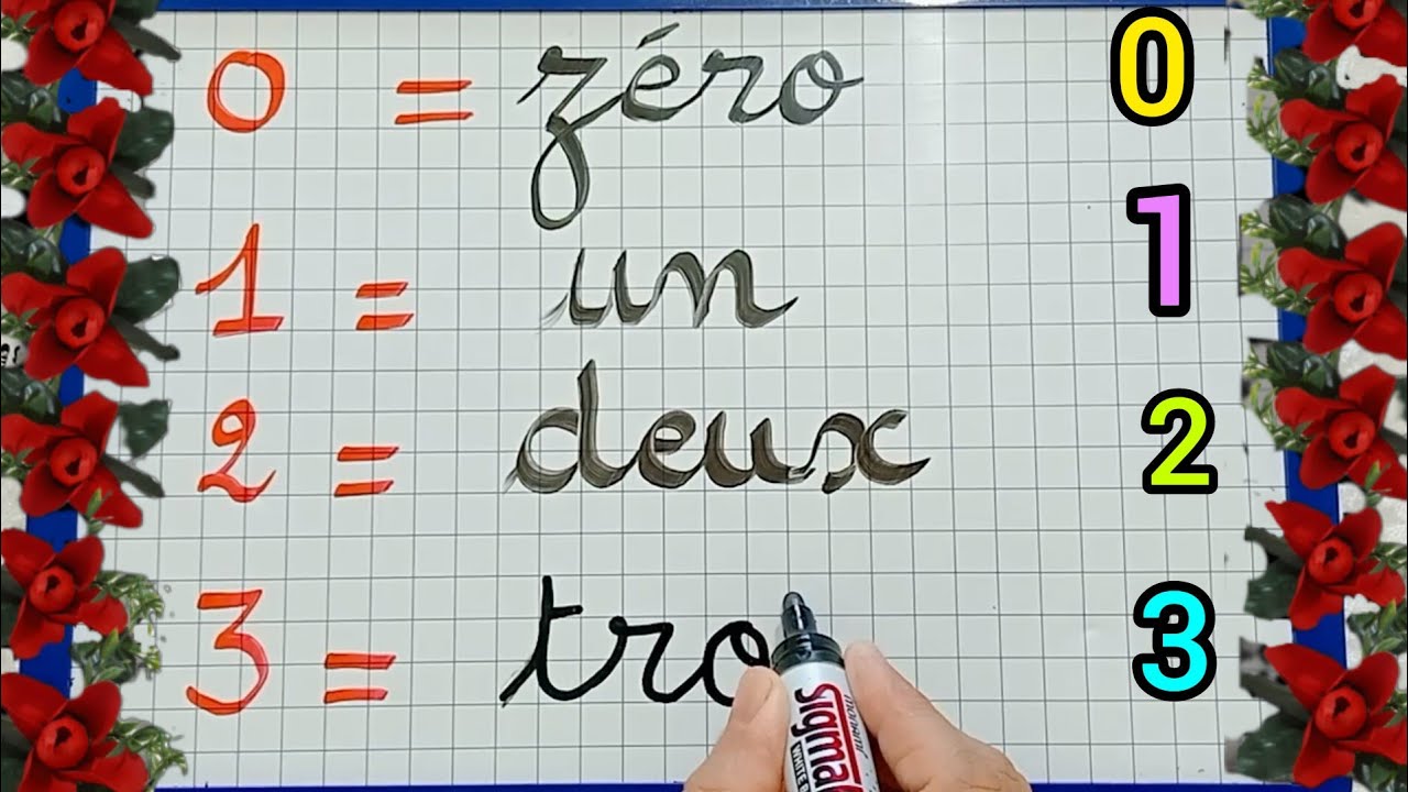 الدرس55:كيف نكتب الأرقام باللغة الفرنسية(من1إلى10)