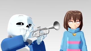 【MMD Oat Thailand】Trumpet MEME 【Sans x Frisk】