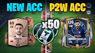 50 Drafts on a NEW Account vs P2W Account! (FC Mobile)