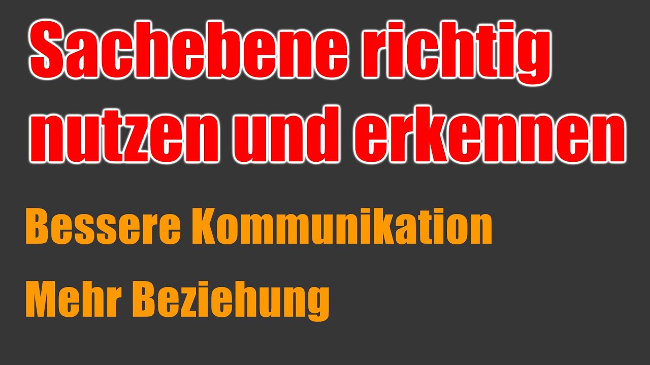 Sachebene einfach erklärt Beispiele und Gegenbeispiel YouTube