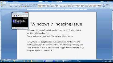 Windows 7 file indexing problem issue