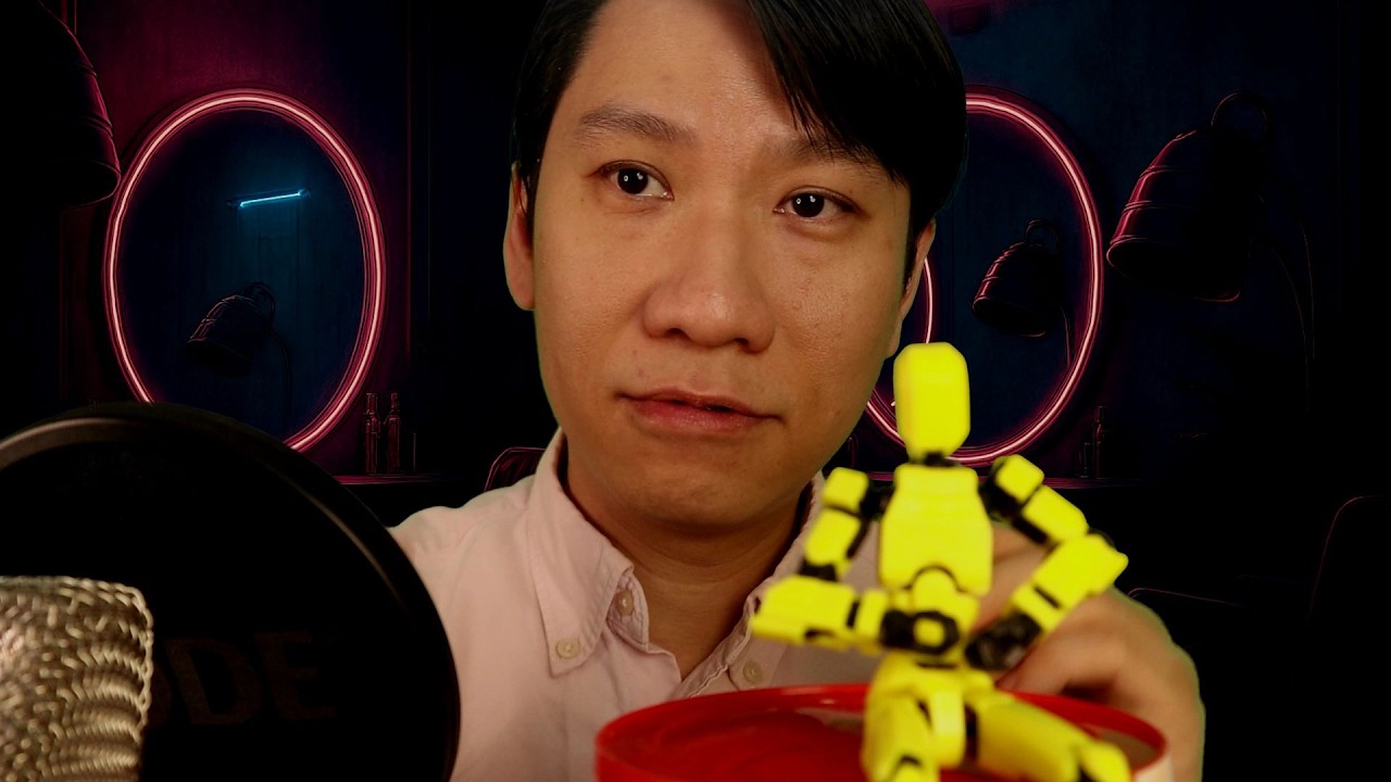 ASMR hair cutting for robot, humming sounds