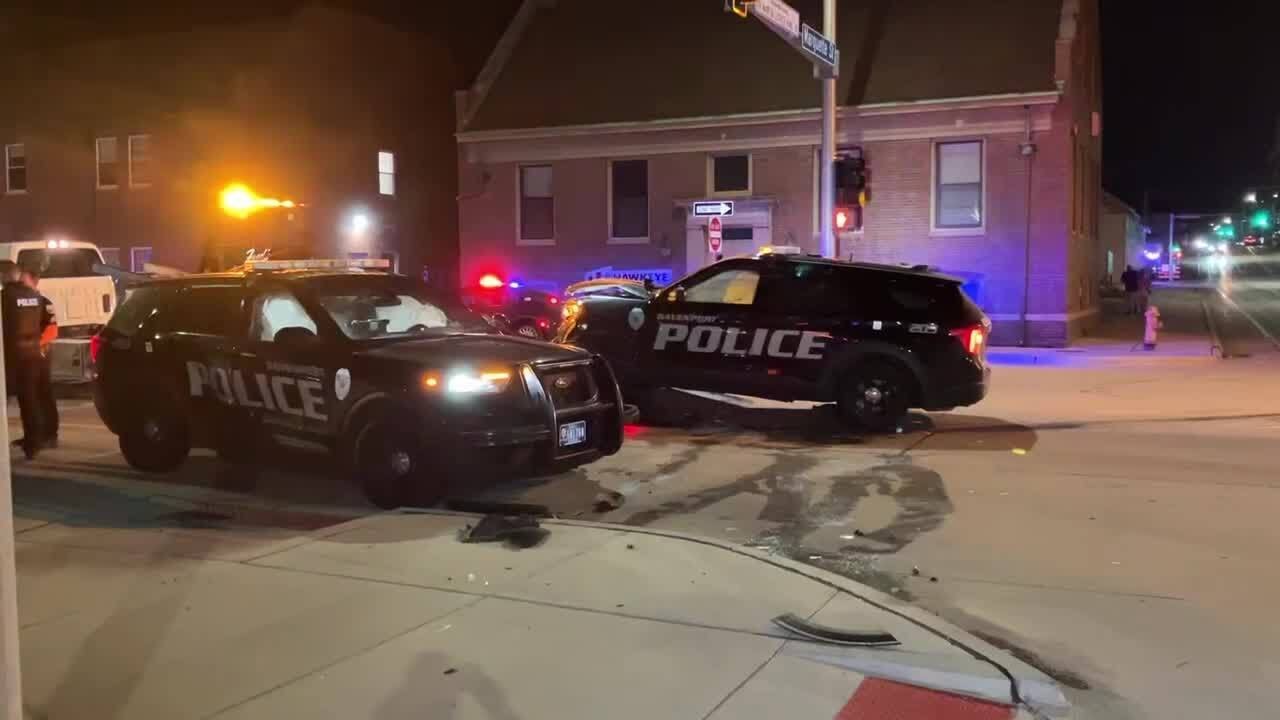 Squad cars crash after officers are called to disturbance Friday night ...