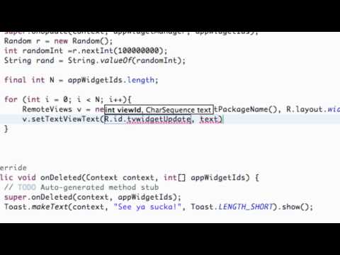 Android Application Development Tutorial   164   Updating a Widget TextView   YouTube