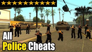 GTA San Andreas All Police Cheats - (Police Cheat Codes)