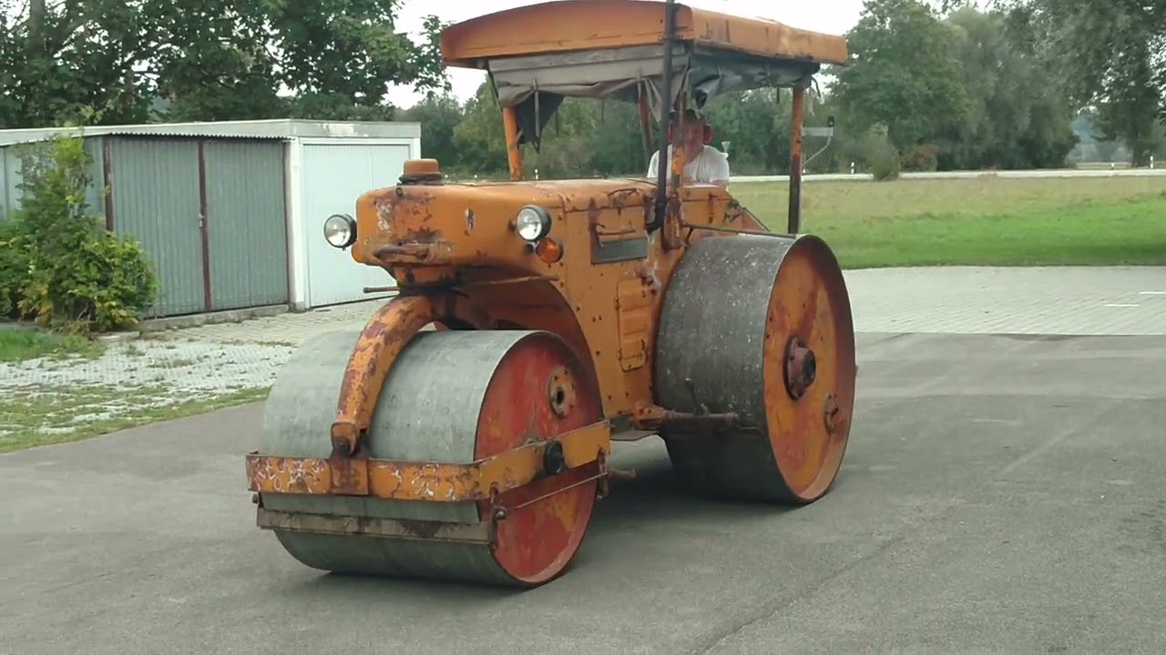 Straßenwalze Weiherhammer 1958 Deutz Motor F2L 514 Luftsportverein Schwabmünchen - Jakob am Steuer
