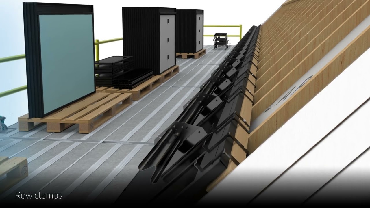 Solar Full Roof (EU) installation with wooden battens.