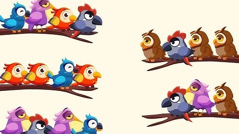 bird sort colour video gameplay// level 8 ,9