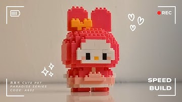 🎀 Nanoblocks Speed Build | My Melody A632 | Cute Pet Paradise Building Blocks | Mini Bricks