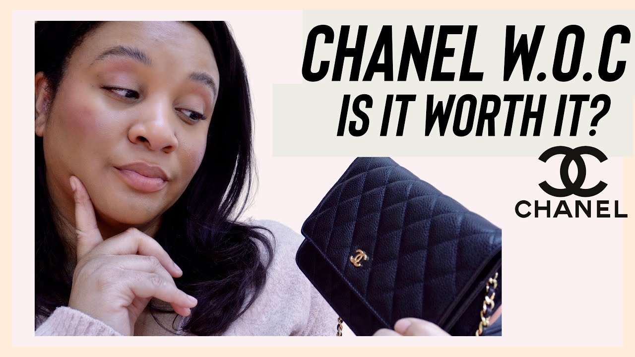 chanel bag with chain around it