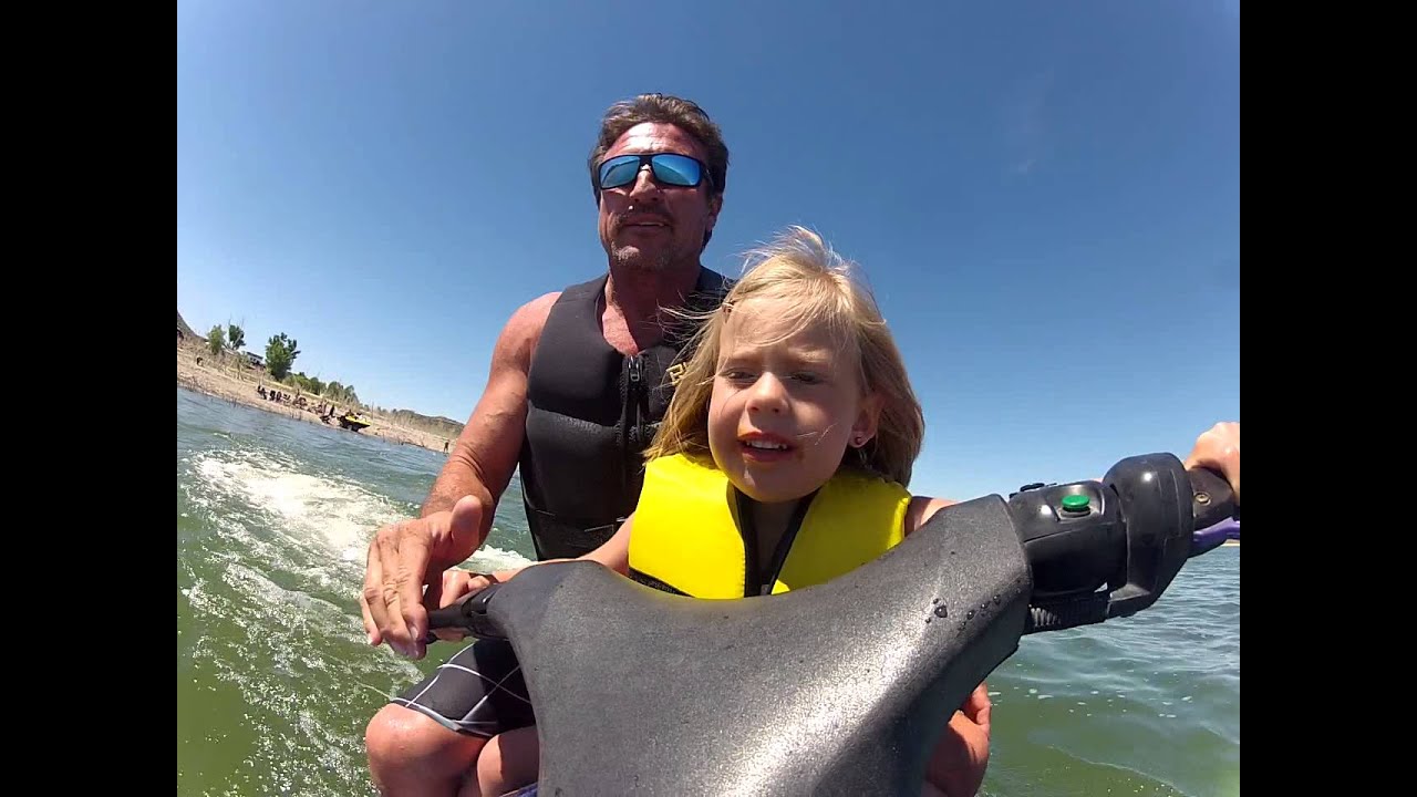 Scary Jet Ski Ride, Grand Daughter 1st jet ski ride YouTube
