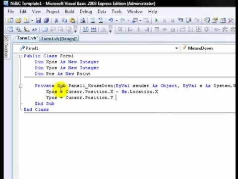 Visual Basic 2008 - Create a Custom layout For your form - YouTube