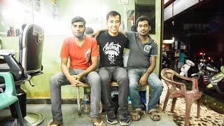Indian barber head massage (Goa, India)
