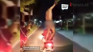Viral! Aksi Pria Pembonceng Motor Bugil Tengah Malam di Jalan Raya