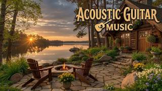 Relaxing acoustic guitar music | Soothing guitar and cello music ~ Peaceful Lakeside Cabins