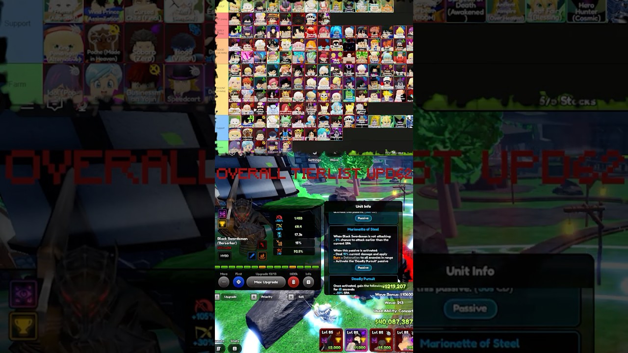 NEW *BERSERK* Overall Tier List in Anime Last Stand! (UPD 62)  