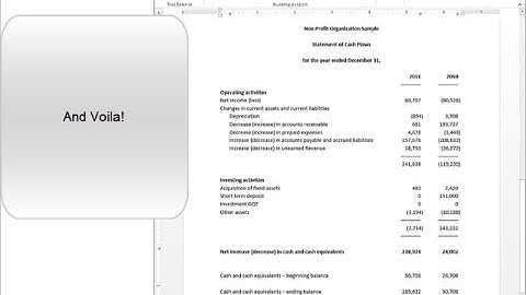 WordFSM - Overview with the building of a Statement of Cash Flows