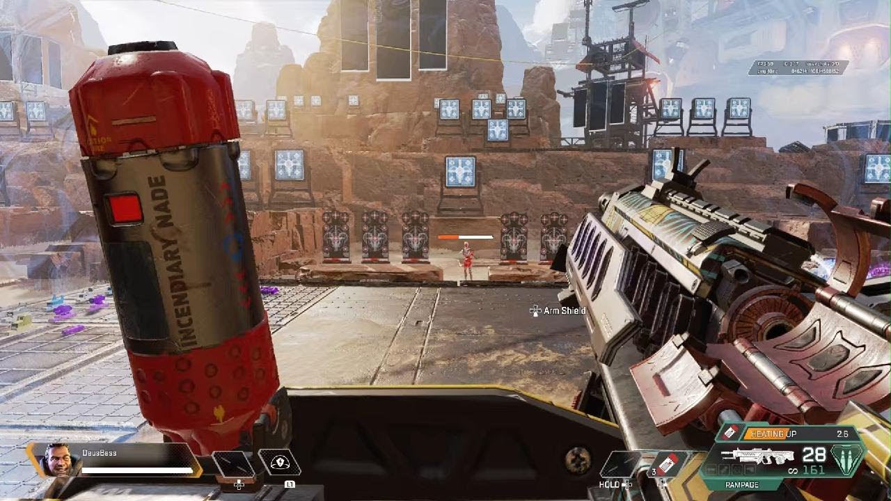 Apex Legends Rampage Bug Gibraltar gun shield revved set aim to Togg