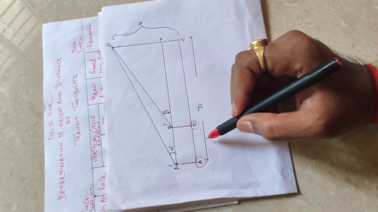 Theodolite base Inaccessible method - YouTube