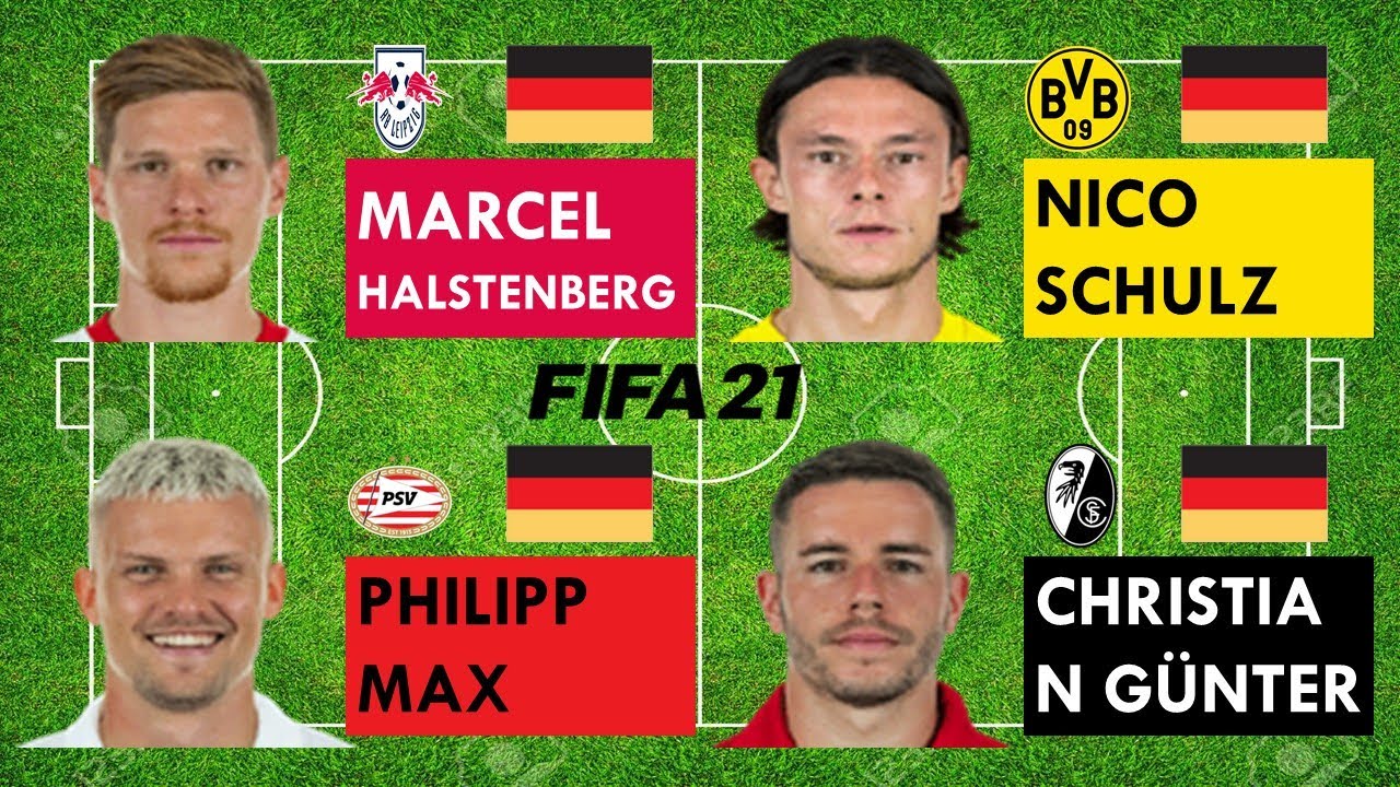 Germany(LB)-FIFA21 compare | Marcel Halstenberg vs Nico Schulz vs Philipp Max vs Christian Günter