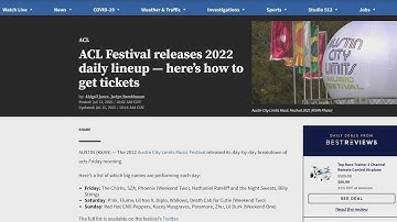 ACL Festival releases 2022 daily lineup — here
