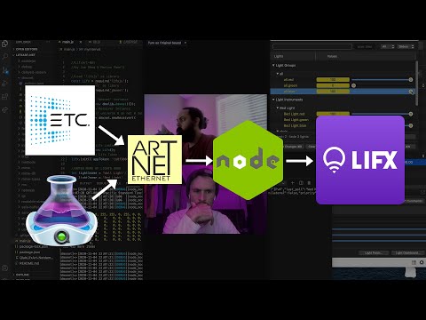 NodeLifxArt-Net DEMO - Control LIFX Lights with Art-Net(DMX) via Node.js