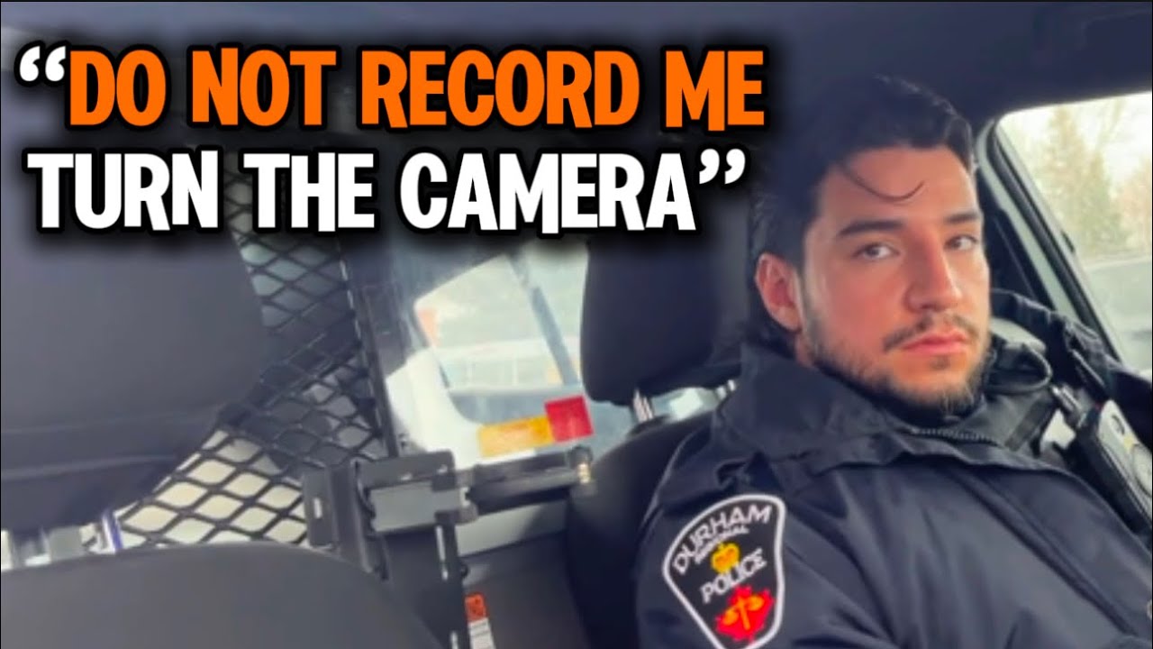 Officer demands privacy in public!