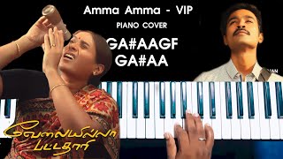 Amma Amma - Velai Illa Pattadhaari Song Piano Cover with NOTES | AJ Shangarjan screenshot 2