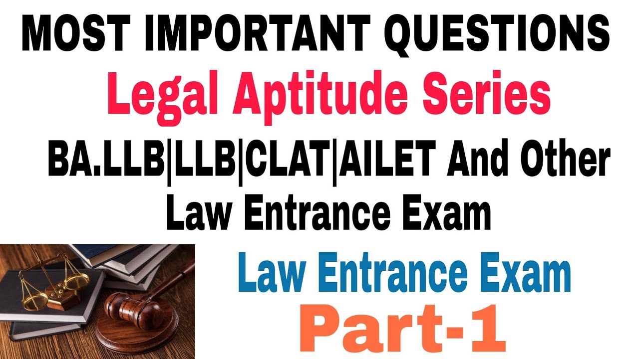 Legal Aptitude Series For Law Entrance Exam llb, CLAT/BA LLB/ LLB