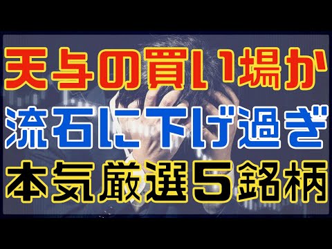 天与の買い場？好材料帳消しの下げすぎ優良銘柄５選！