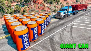 Cars vs Giant Can - BeamNG Drive