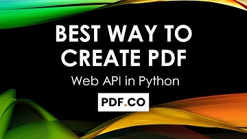 Best Way to Create PDF Files in Python using PDF co Web API