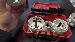 Milwaukee 11 piece hole saw Hole Dozer kit Home Depot with quick disconnect Arbor how to install.
