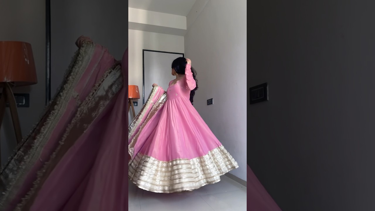 In my pink era&mdash;desi edition 💗#youtubeshorts #grwm #indianfashion #ethnic #anarkali #indianwear